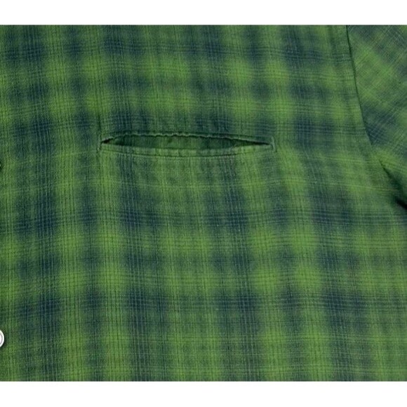 John Varvatos Mens Button Up Black Watch Tartan Shirt Green Navy Modal Sz 2XL - Picture 3 of 7